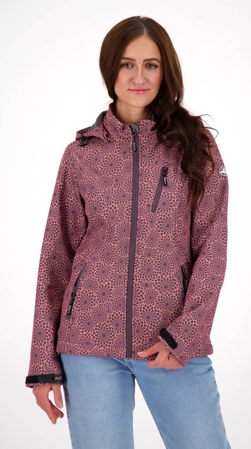 DEPROC Active Softshelljacke »SHELBY PEAK DC«, leichte Softshelljacke mit All-Over-Print und abnehmbarer Kapuze von DEPROC Active