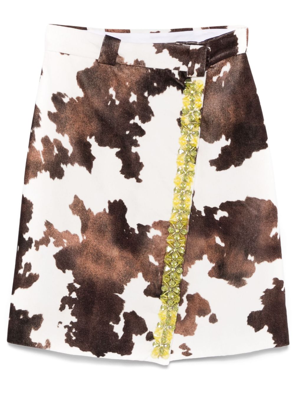 DES PHEMMES cow-print midi skirt - Brown von DES PHEMMES