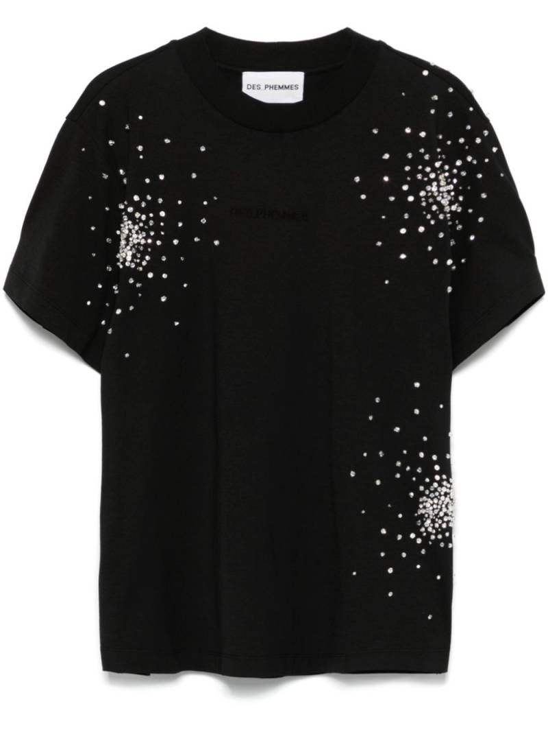 DES PHEMMES crystal-embellished T-shirt - Black von DES PHEMMES