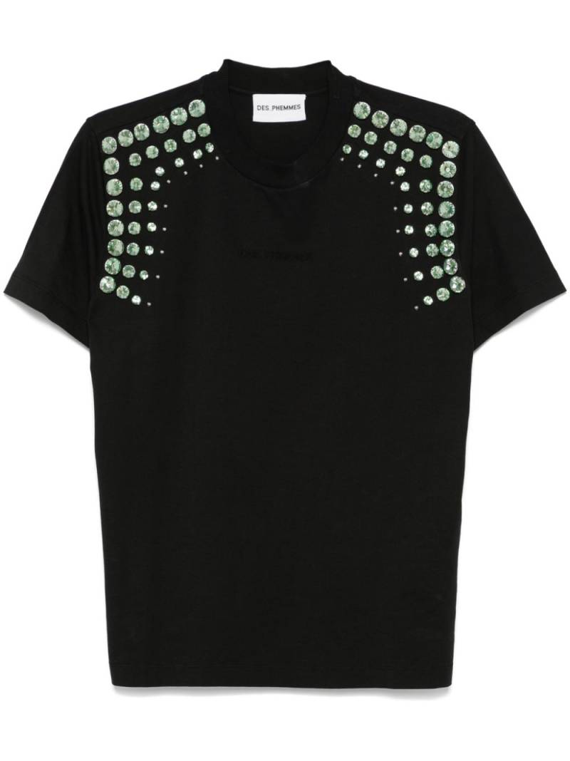 DES PHEMMES crystal-embellished T-shirt - Black von DES PHEMMES