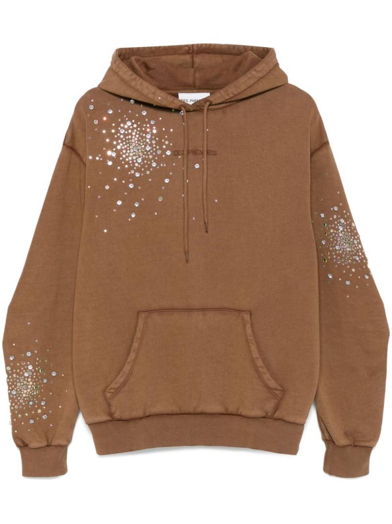 DES PHEMMES crystal-embellished hoodie - Brown von DES PHEMMES