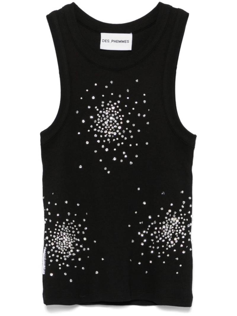 DES PHEMMES crystal-embellished tank top - Black von DES PHEMMES