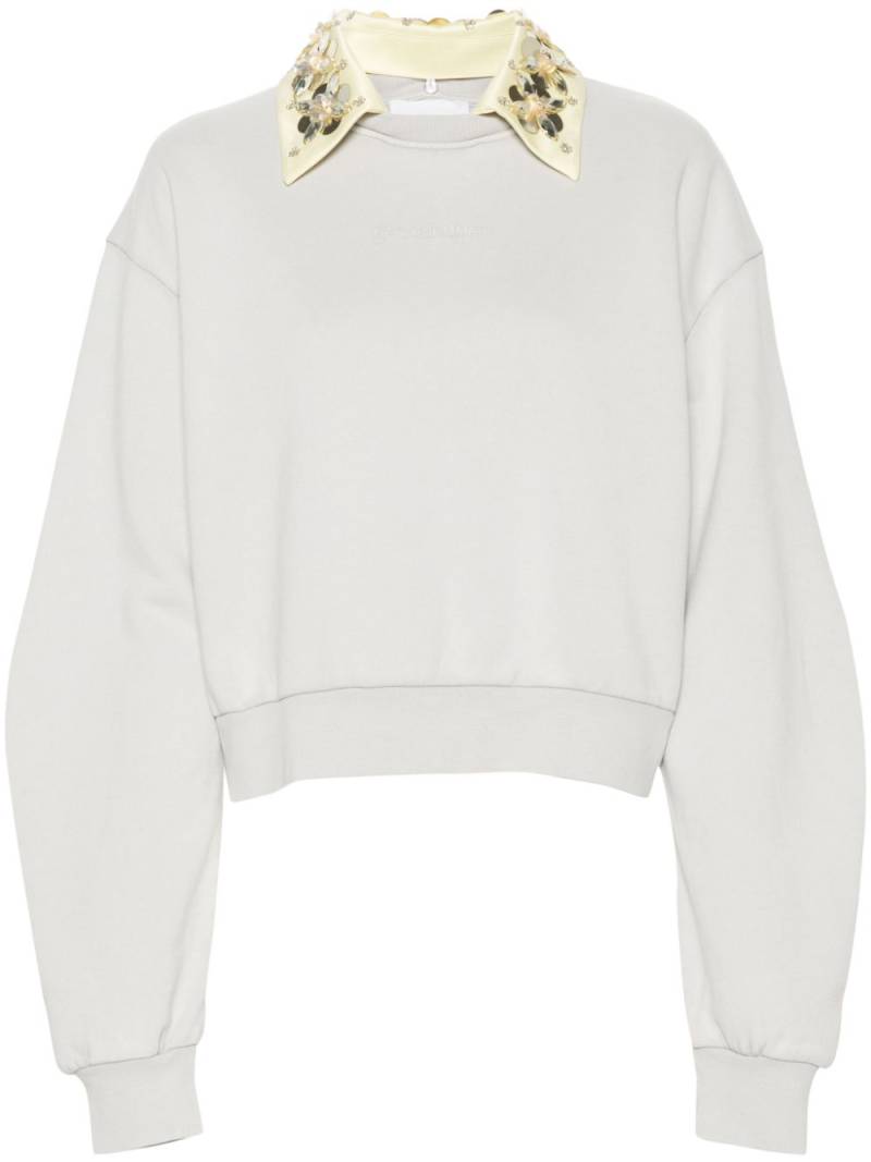 DES PHEMMES embroidered-logo sweatshirt - Grey von DES PHEMMES