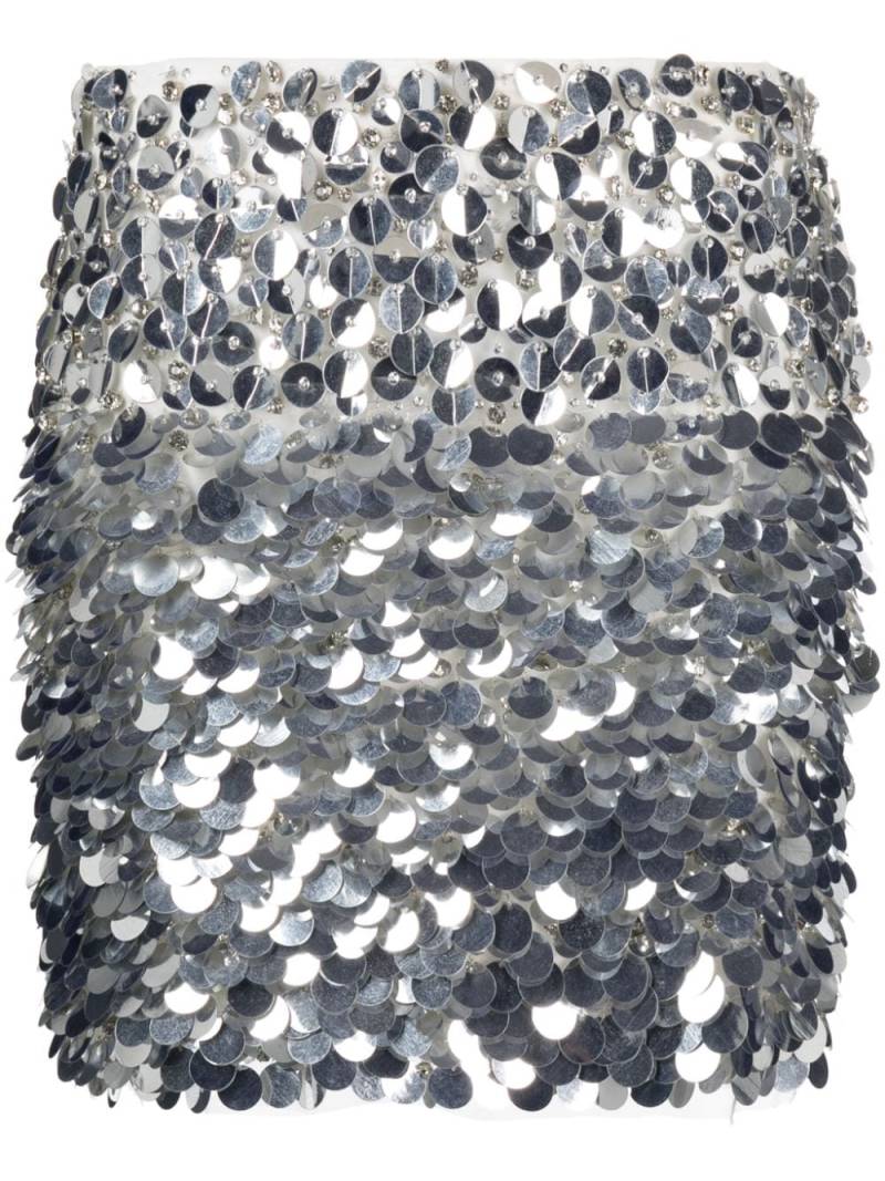 DES PHEMMES high-waisted sequin-embellished skirt - Silver von DES PHEMMES