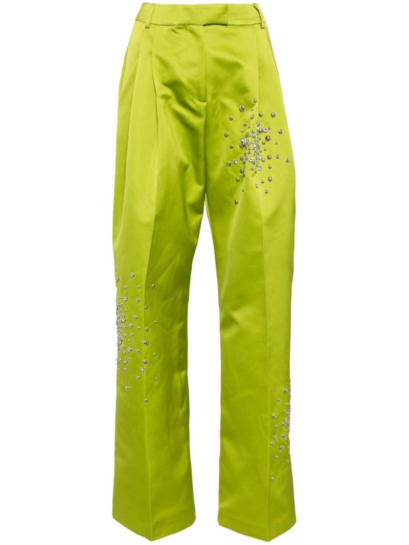 DES PHEMMES rhinestone-embellished trousers - Green von DES PHEMMES