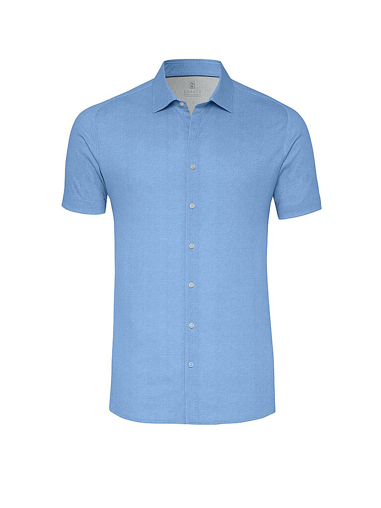 DESOTO Jerseyhemd Slim Fit  blau | L von DESOTO