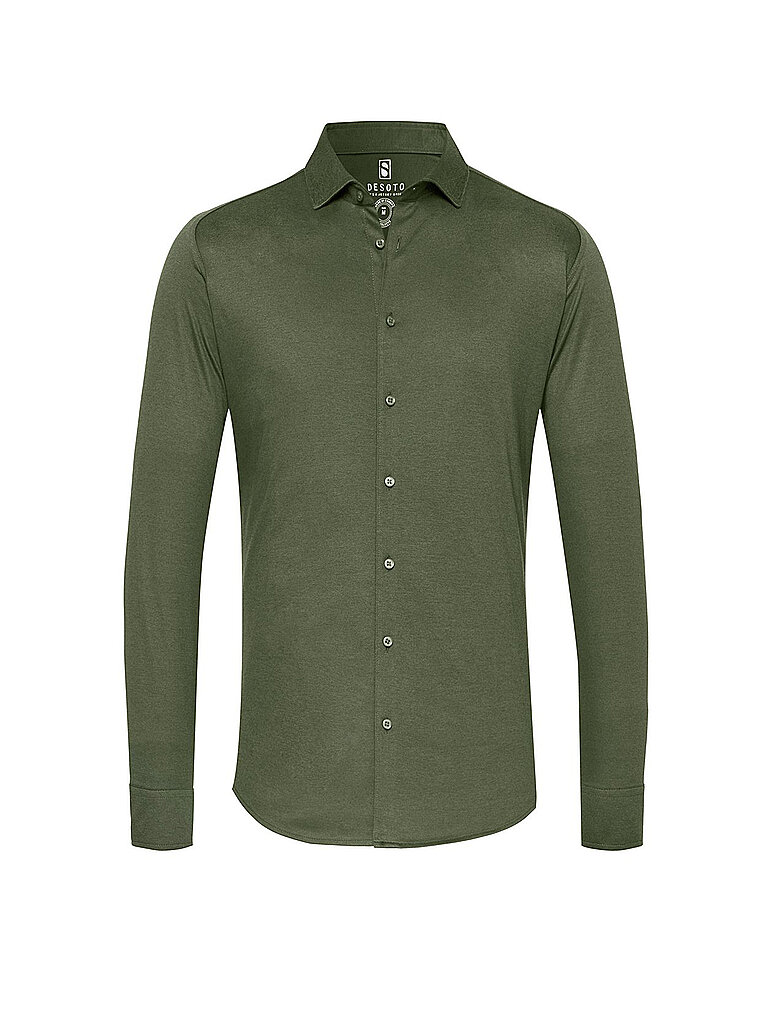 DESOTO Jerseyhemd Slim Fit olive | L von DESOTO