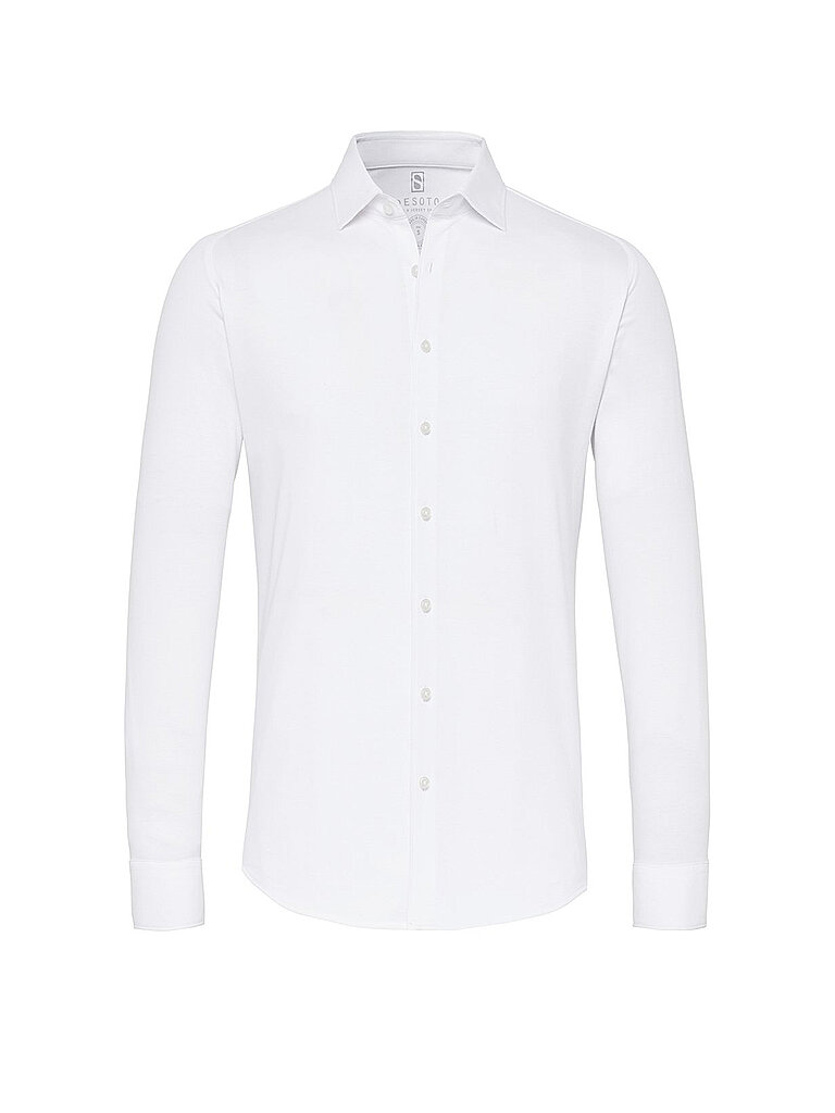 DESOTO Jerseyhemd Slim Fit weiss | L von DESOTO