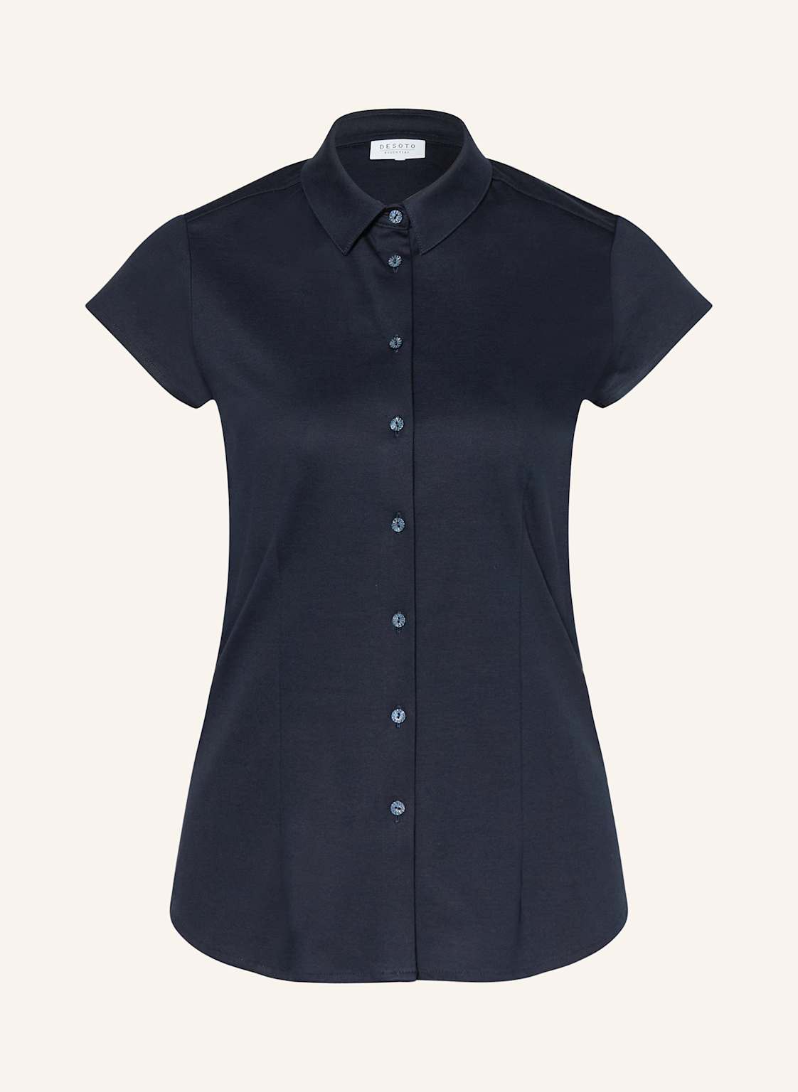 Desoto Hemdbluse Essential Pia Aus Jersey blau von DESOTO