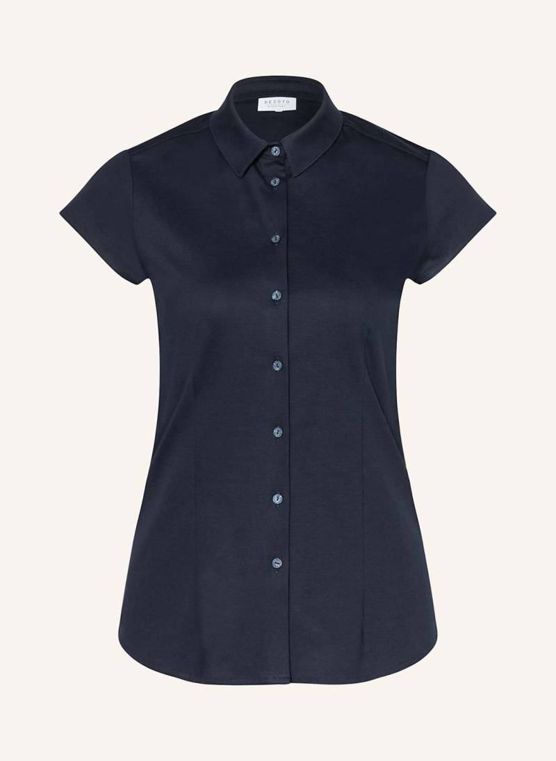 Desoto Hemdbluse Essential Pia Aus Jersey blau von DESOTO