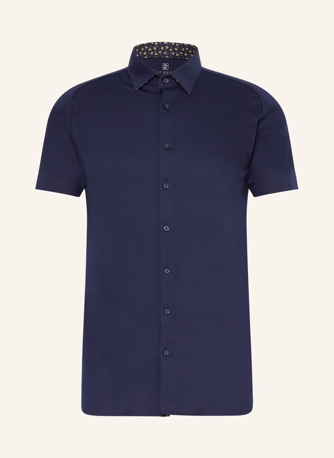 Desoto Kurzarm-Hemd Slim Fit Aus Jersey blau von DESOTO