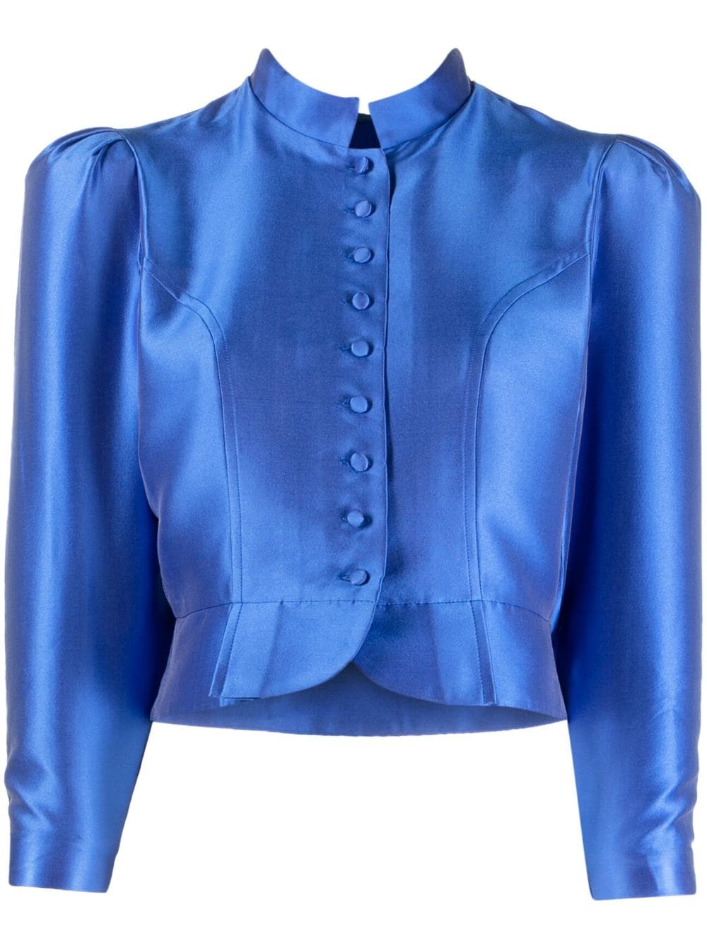 DESTREE Amoako satin-finish cropped jacket - Blue von DESTREE