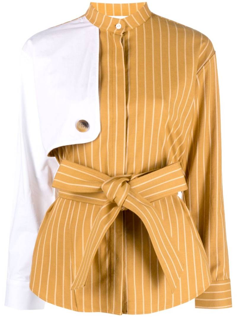 DESTREE Hans pinstripe-pattern shirt jacket - Yellow von DESTREE