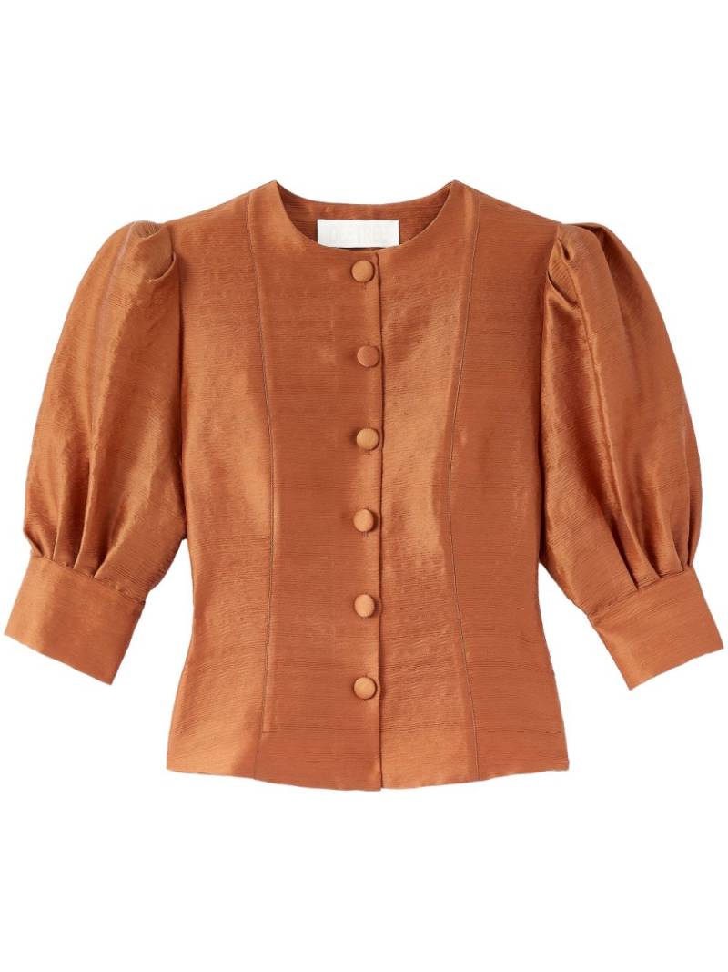 DESTREE Jasper plissé blouse - Brown von DESTREE