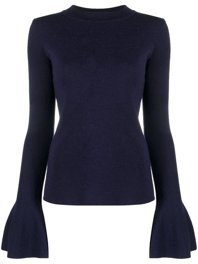 DESTREE Joan flared-cuff knitted jumper - Blue von DESTREE