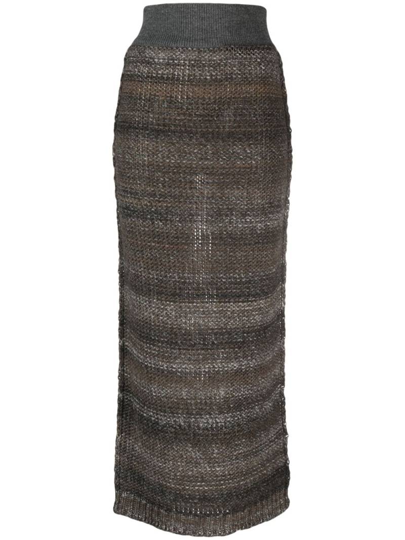 DESTREE Lynette knitted midi skirt - Brown von DESTREE