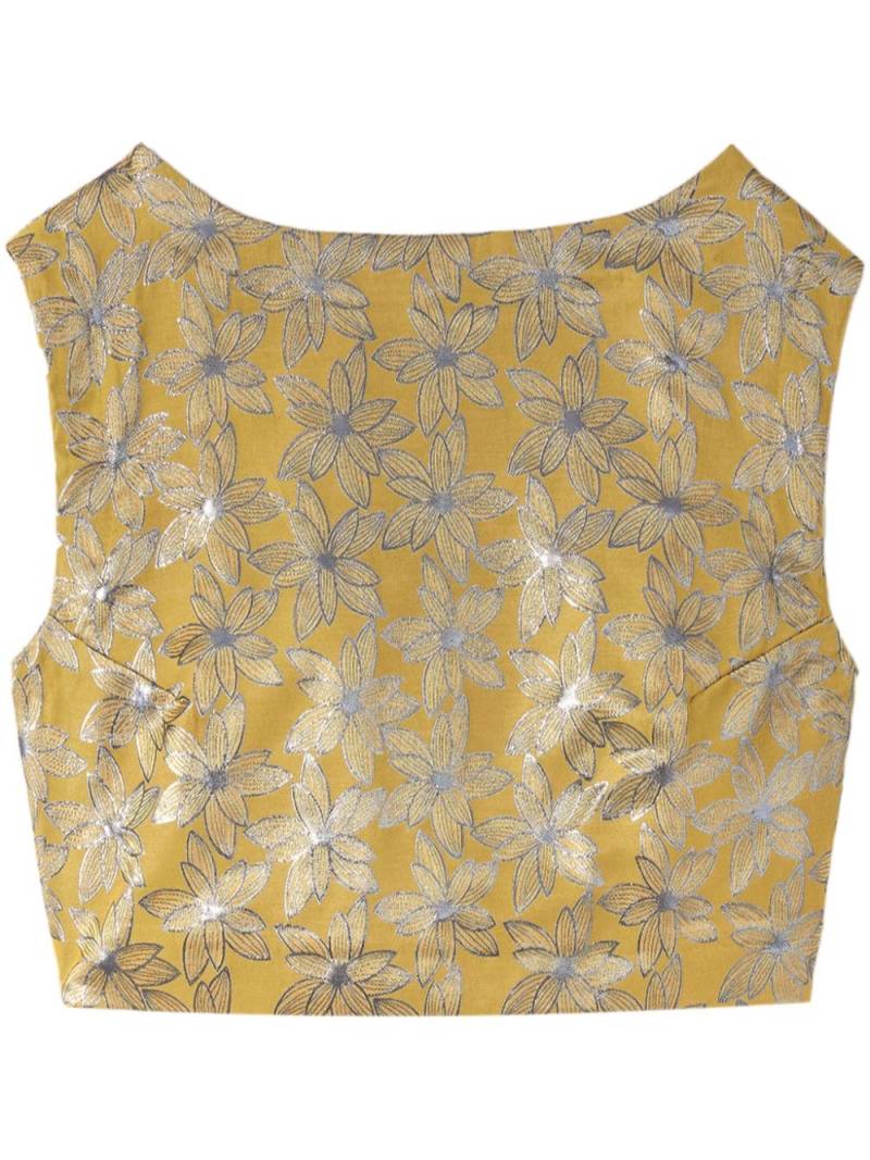 DESTREE Richard jacquard cropped top - Yellow von DESTREE