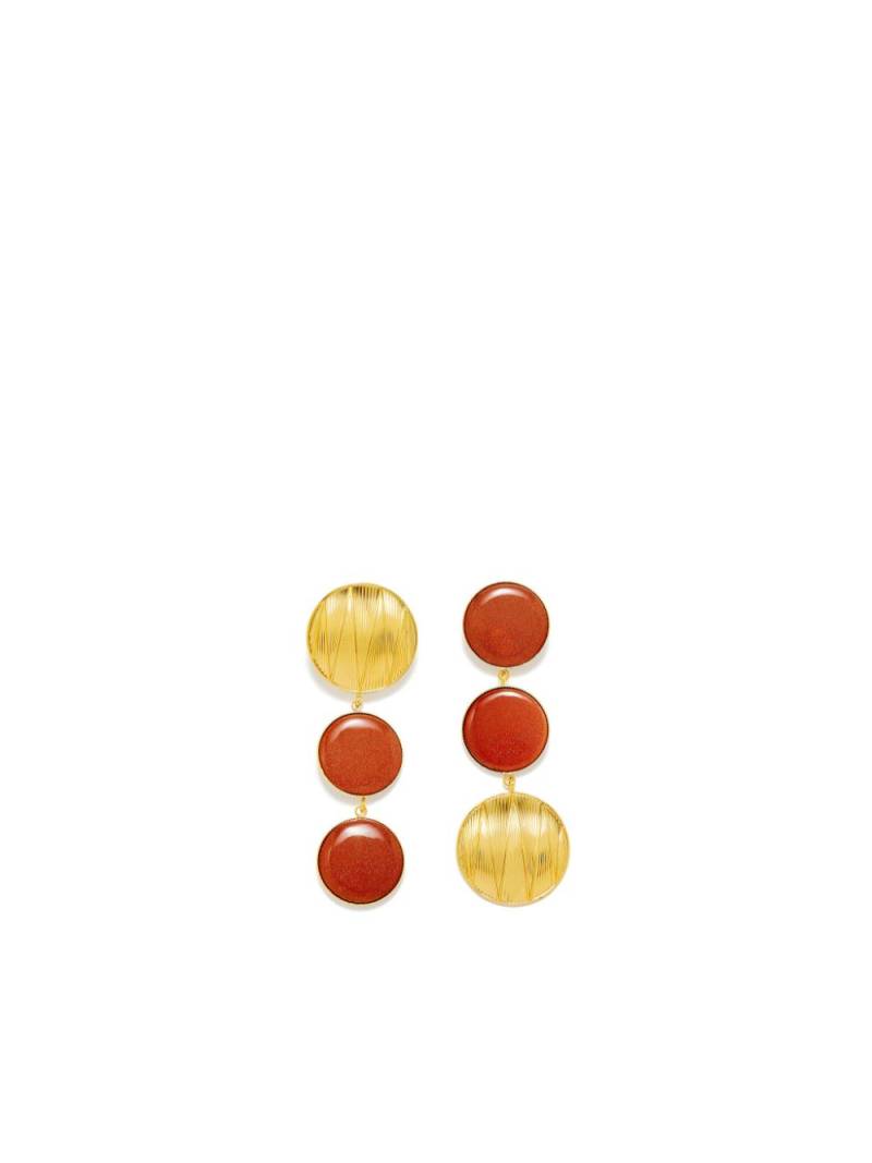 DESTREE Sonia double-stone earrings - Brown von DESTREE