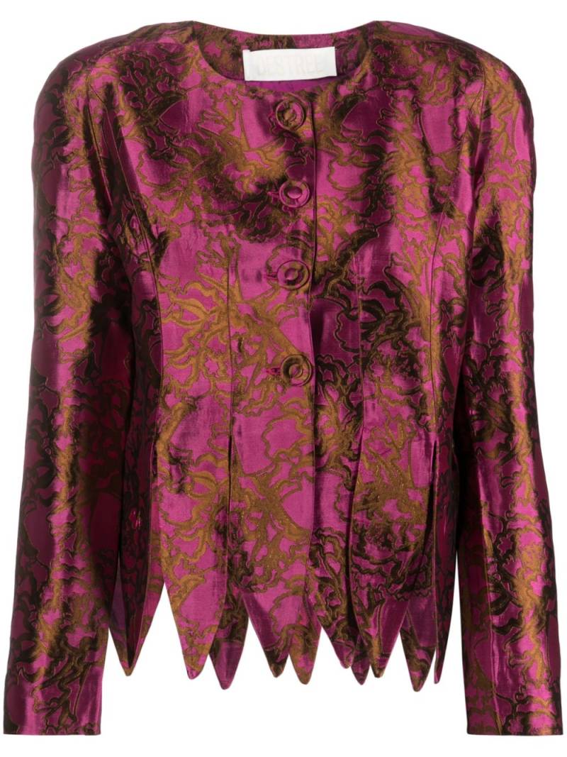 DESTREE Wade floral-jacquard satin jacket - Pink von DESTREE