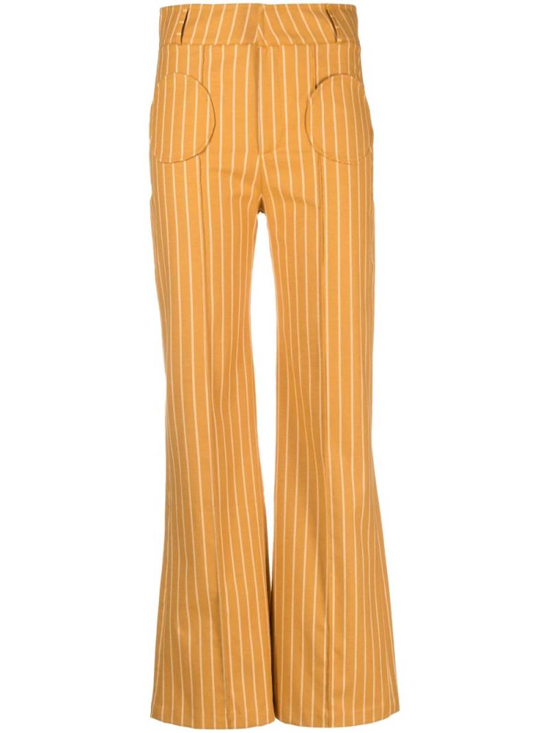 DESTREE Yoshitomo stripe-print trousers - Yellow von DESTREE