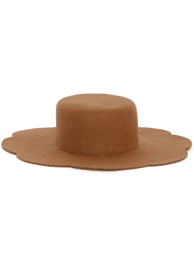 DESTREE flat-crown wool felt fedora - Brown von DESTREE