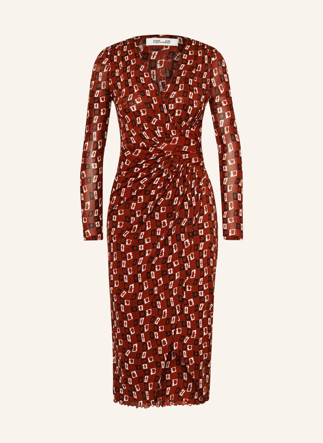 Diane Von Furstenberg Mesh-Kleid Charlotte In Wickeloptik braun von DIANE VON FURSTENBERG