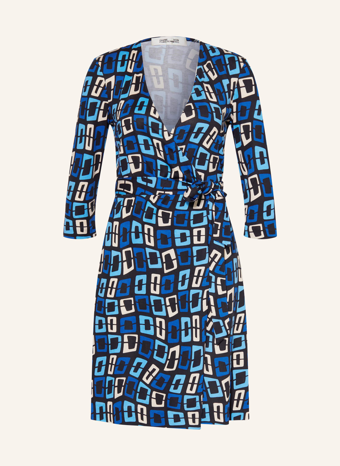 Diane Von Furstenberg Wickelkleid New Julian Aus Seide Mit 3/4-Arm blau von DIANE VON FURSTENBERG