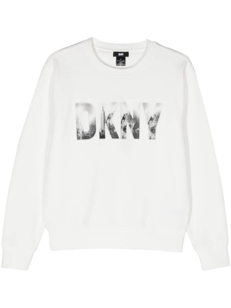 DKNY Skyline logo-debossed sweatshirt - Neutrals von DKNY