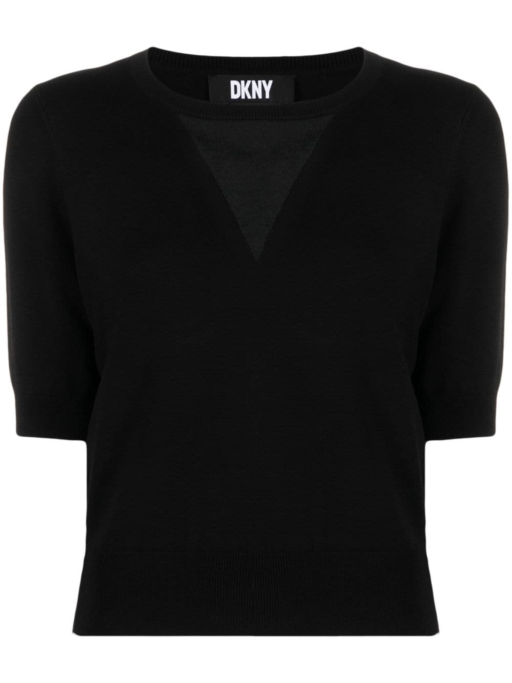 DKNY V-neck cropped jumper - Black von DKNY