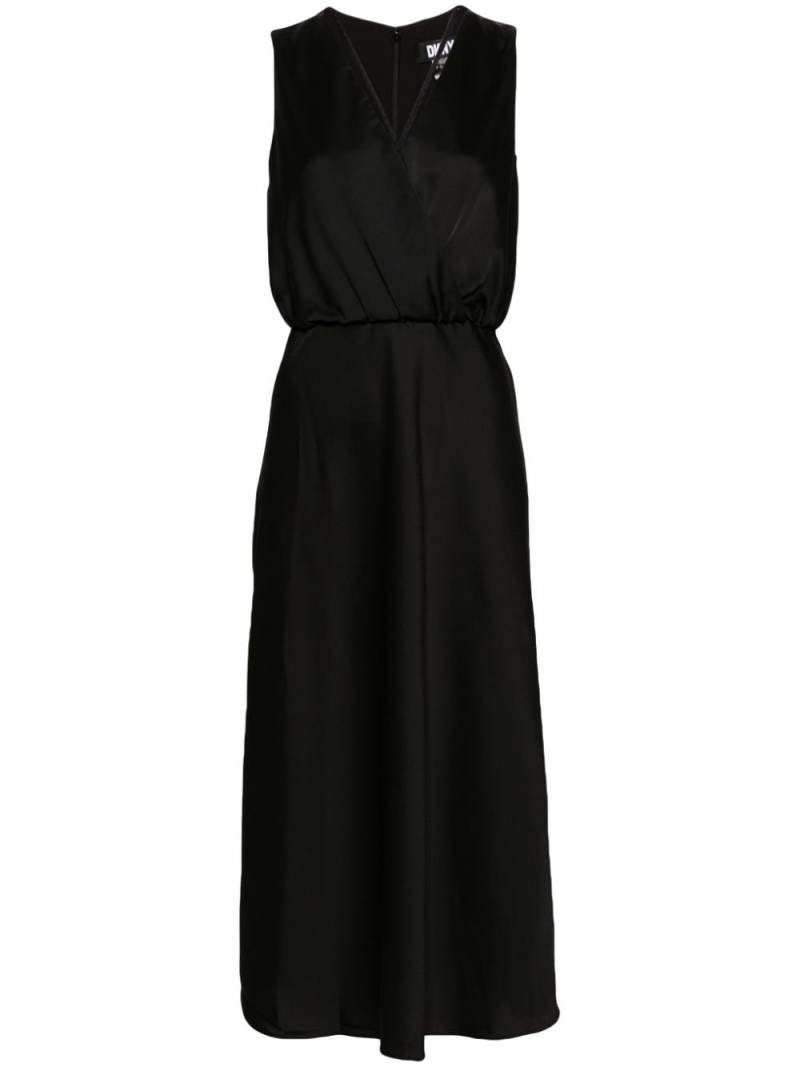 DKNY V-neck satin midi skirt - Black von DKNY