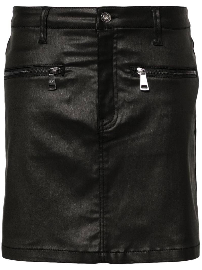 DKNY coated denim miniskirt - Black von DKNY