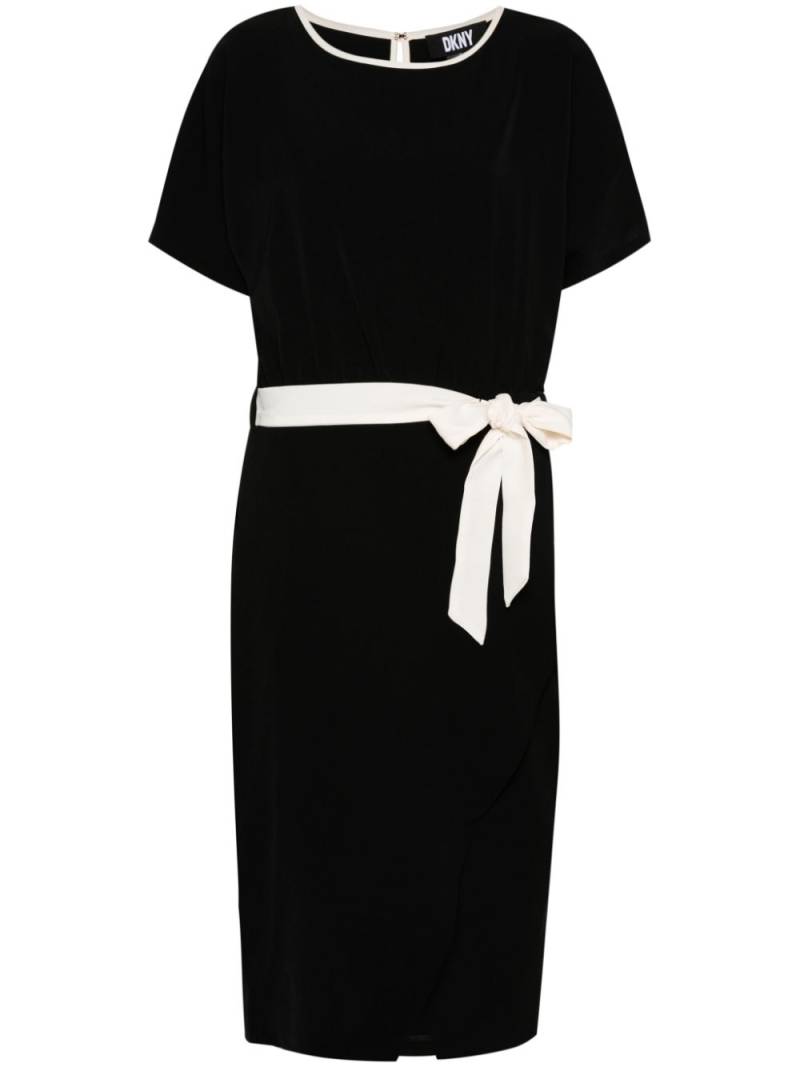 DKNY contrasting-trim midi dress - Black von DKNY