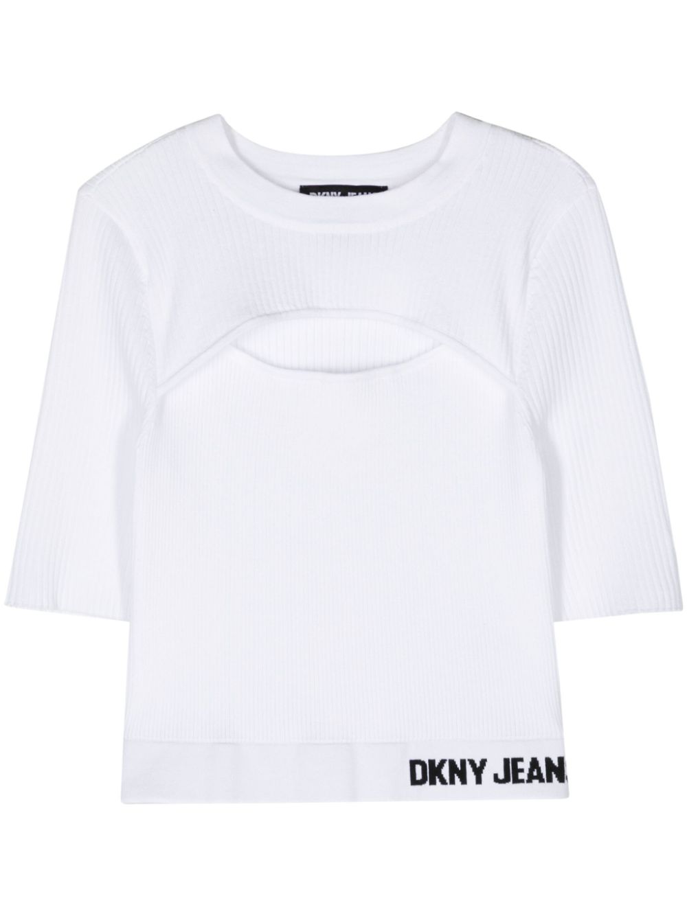 DKNY cut-out ribbed-knit top - White von DKNY