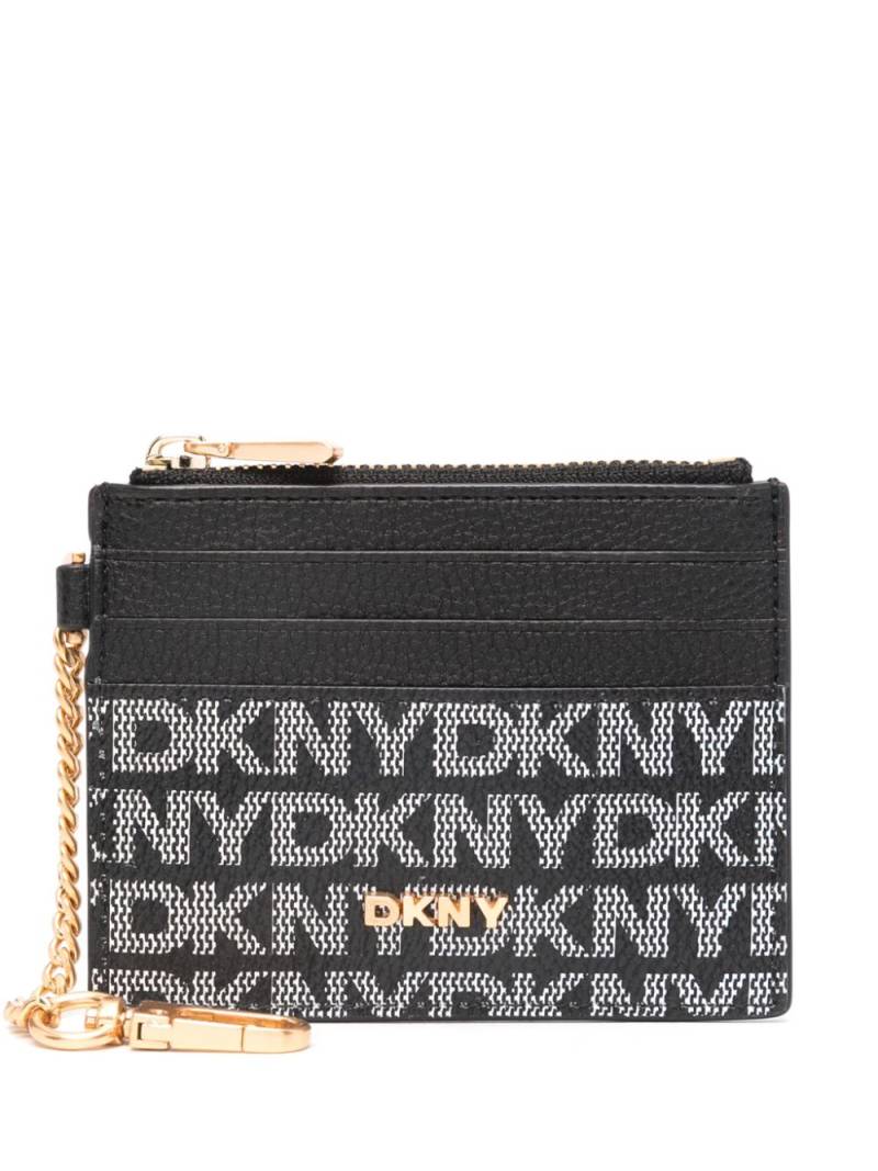 DKNY grained monogram-print cardholder - Black von DKNY