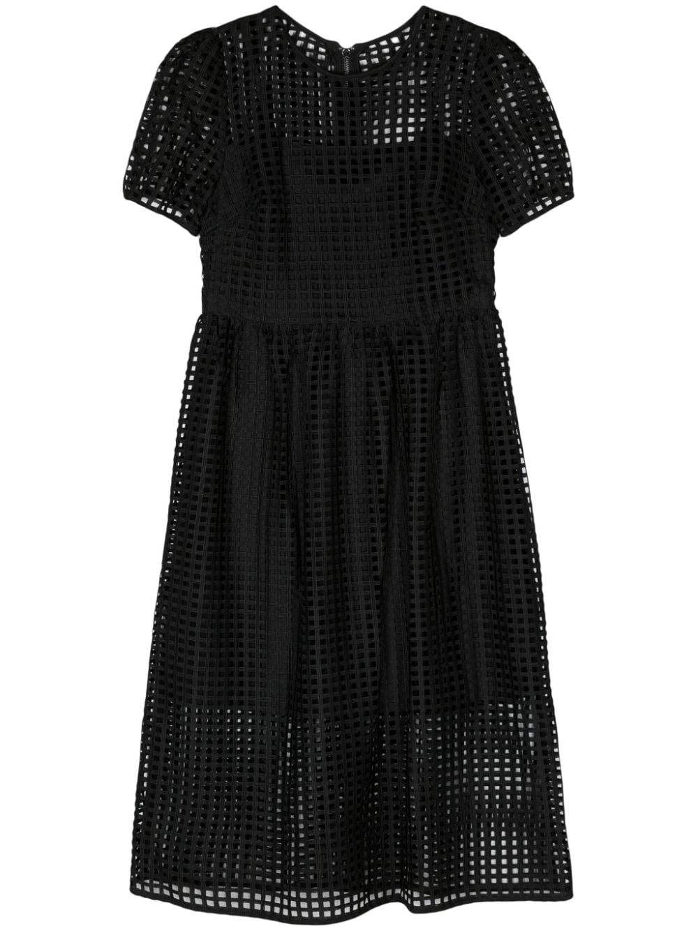 DKNY grid-lace midi dress - Black von DKNY