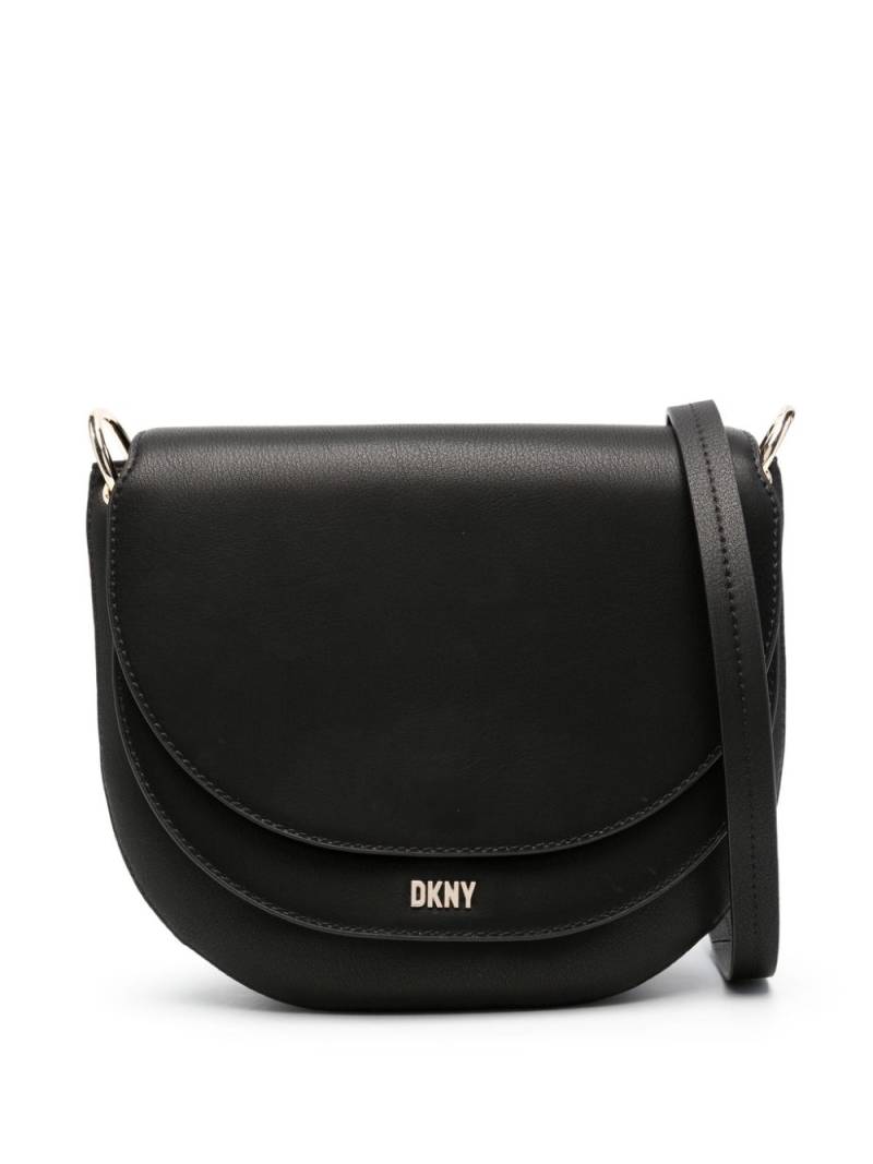 DKNY logo-lettering leather crossbody bag - Black von DKNY