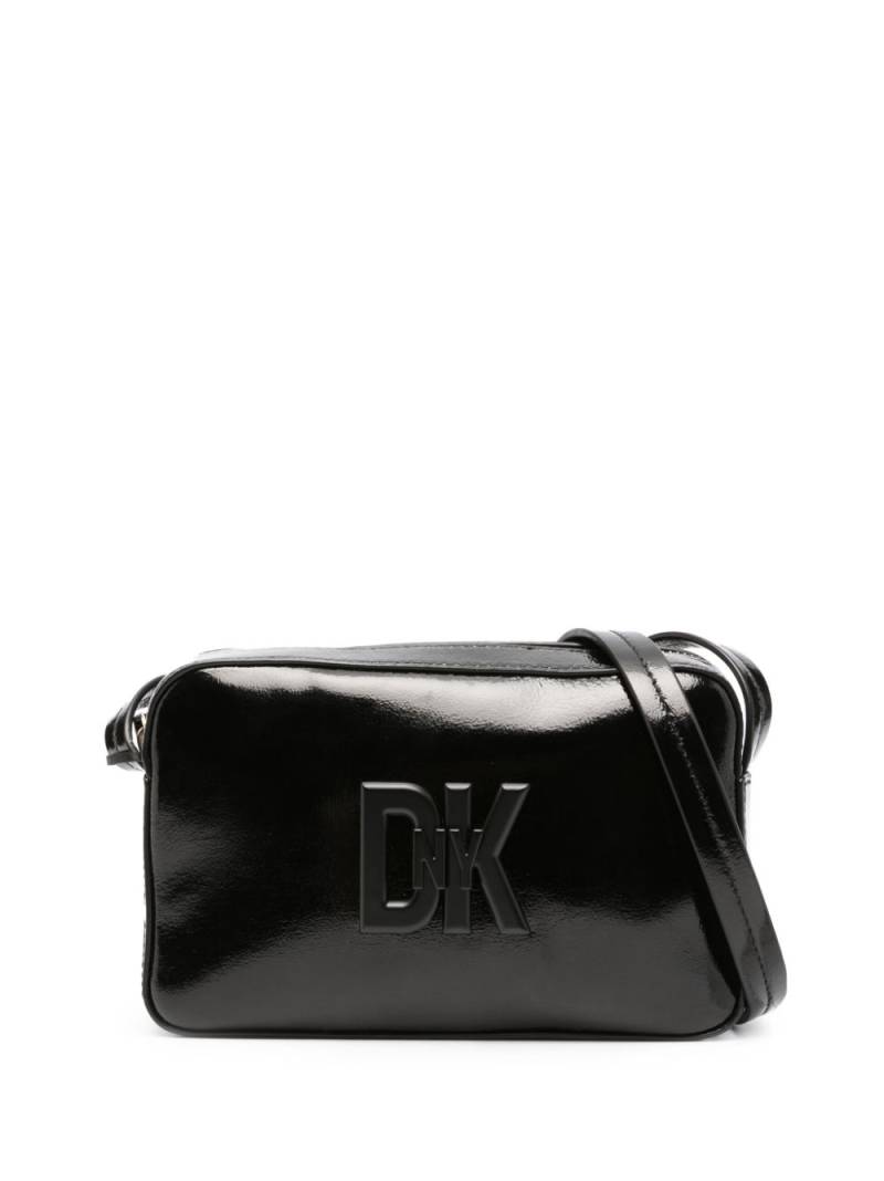 DKNY logo-plaque leather crossbody bag - Black von DKNY