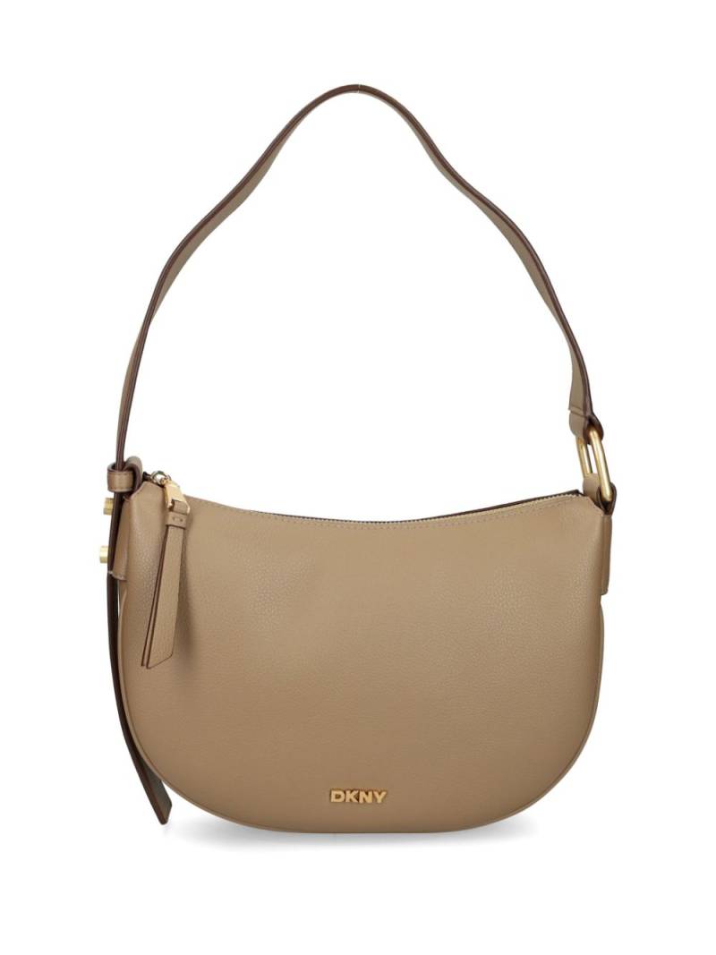 DKNY logo-plaque shoulder bag - Neutrals von DKNY