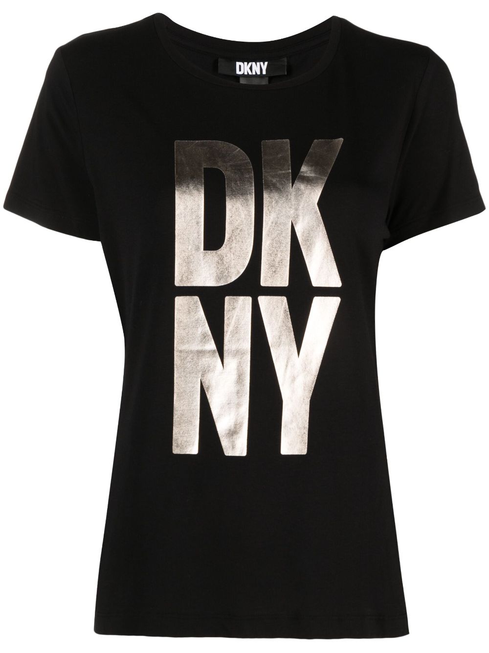 DKNY metallic-finish logo-print jersey T-shirt - Black von DKNY