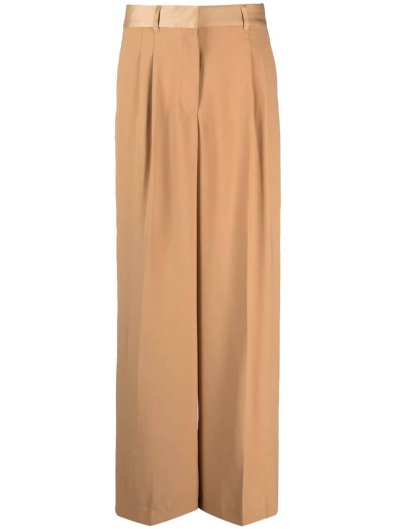 DKNY pleat-detail wide-leg trousers - Brown von DKNY