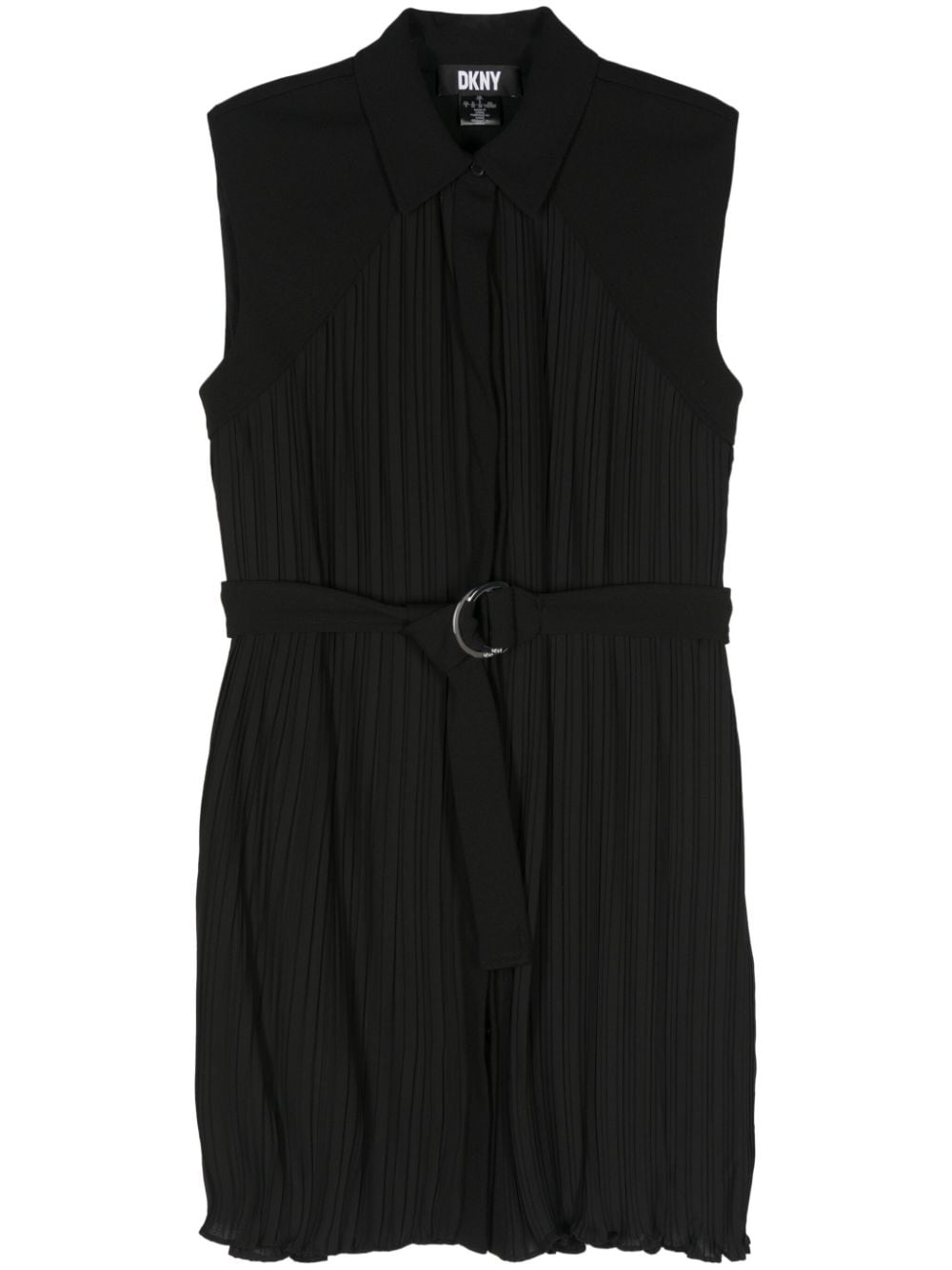 DKNY pleated midi shirt dress - Black von DKNY