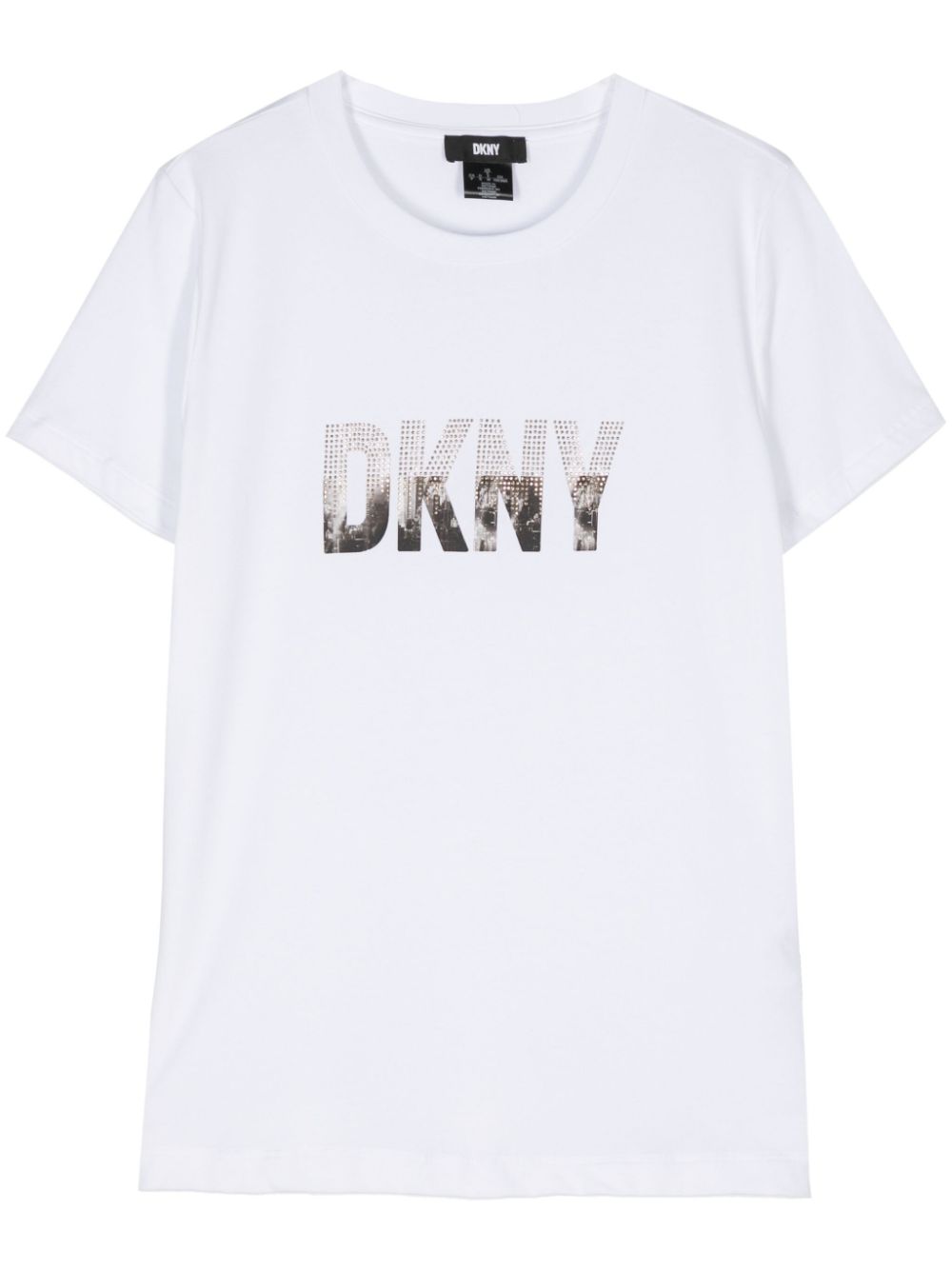 DKNY rhinestone-embellished logo T-Shirt - White von DKNY