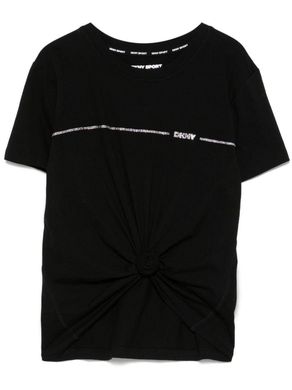 DKNY rhinestone-logo T-shirt - Black von DKNY