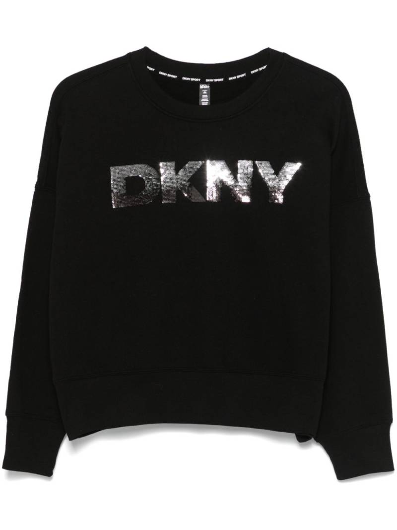 DKNY sequinned-logo sweatshirt - Black von DKNY