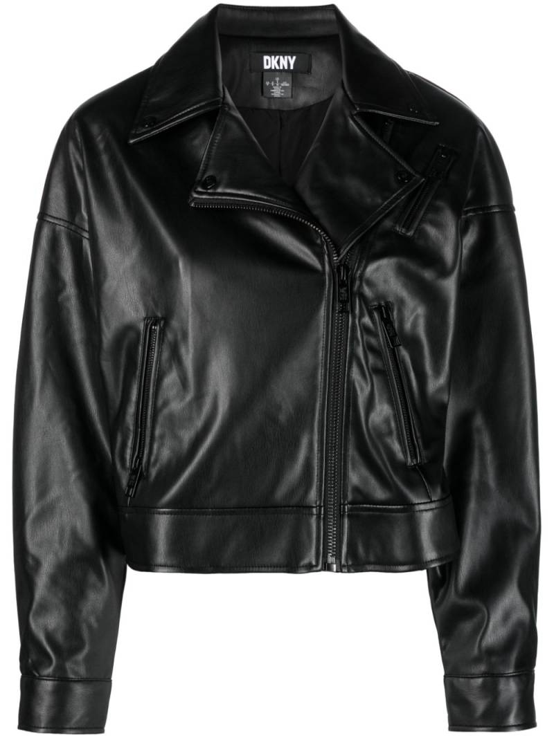 DKNY spread-collar zip-up jacket - Black von DKNY