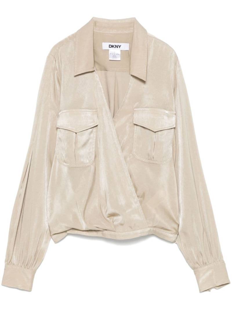 DKNY wrap shirt - Neutrals von DKNY