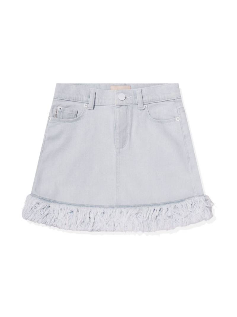 DL1961 KIDS Jerry fringe-trim denim skirt - Blue von DL1961 KIDS