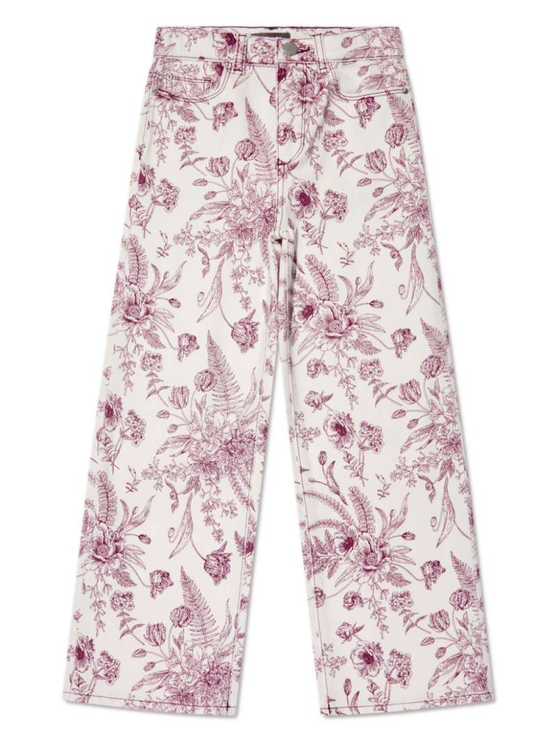 DL1961 KIDS Lily floral-print jeans - White von DL1961 KIDS