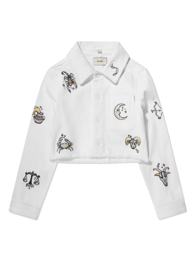 DL1961 KIDS Manning Star Signs-embroidered jacket - White von DL1961 KIDS