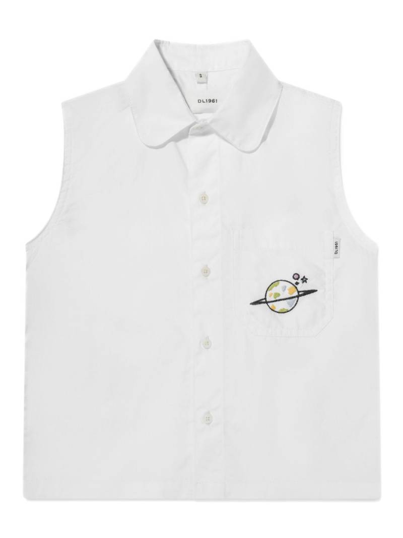 DL1961 KIDS embroidered-detail cotton tank top - White von DL1961 KIDS